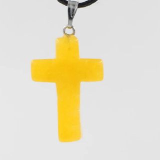 CRUZ MINERAL NATURAL CUARZO CITRINO MÁS COLLAR