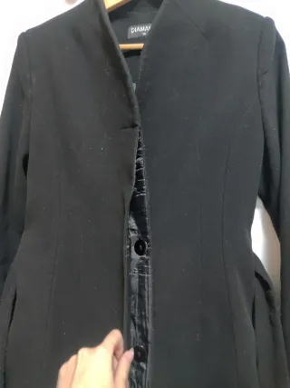 Abrigo largo negro DIAMANT