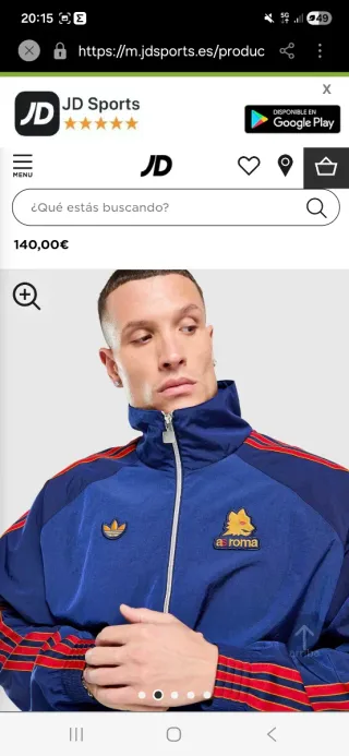 Chaqueta Adidas AS Roma Talla XL