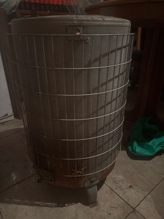 Estufa leña redonda metal