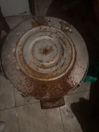 Estufa leña redonda metal