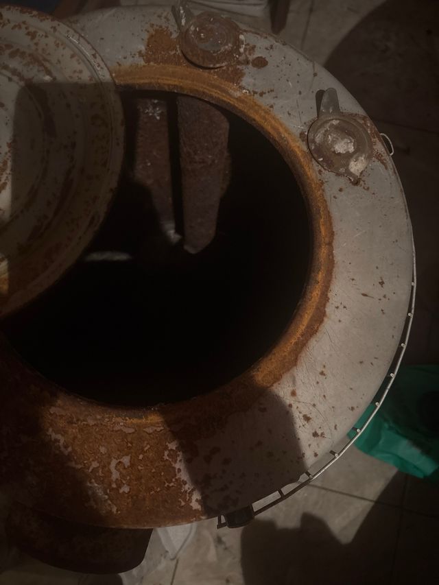 Estufa leña redonda metal