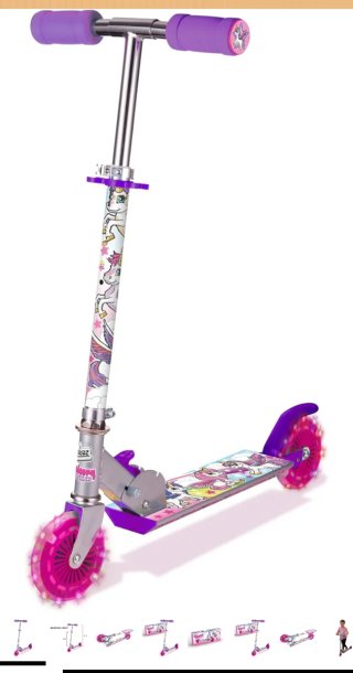 Bicicleta infantil rosa y patin