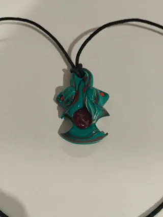Colgante Teal y Rojo