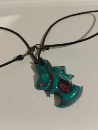 Colgante Teal y Rojo