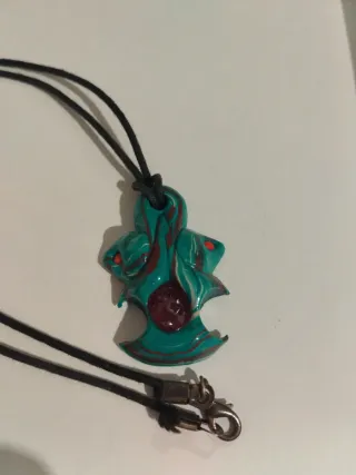 Colgante Teal y Rojo