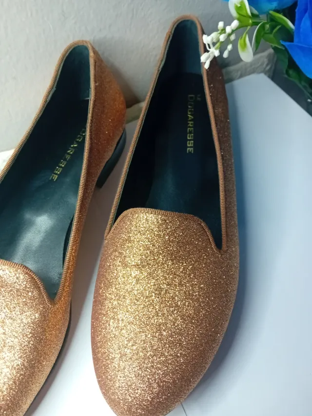 Ballerine donna glitter oro n.39