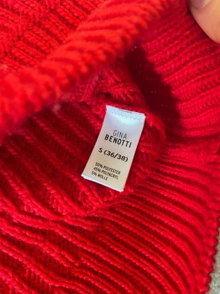 Maglione Rosso Fuoco Donna Collo Alto