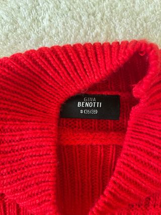 Maglione Rosso Fuoco Donna Collo Alto