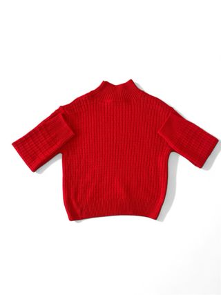 Maglione Rosso Fuoco Donna Collo Alto