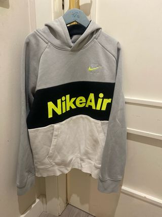 Sudadera Nike Air Gris y Negra Niño. Talla L