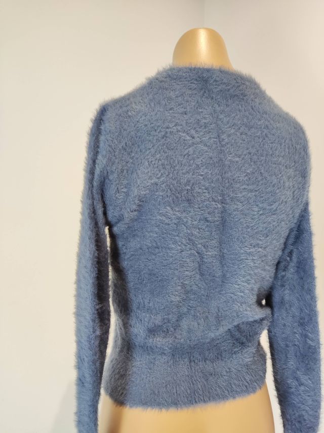 Jersey azul peludo mujer