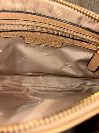 Bolso Calvin Klein Beige Cadena Dorada