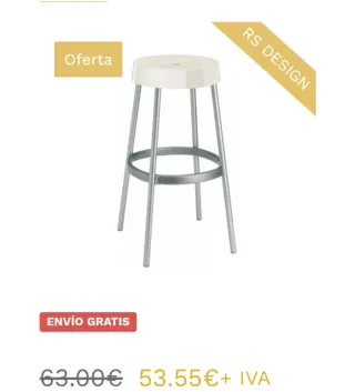 2 Sgabelli alti con piedini in alluminio