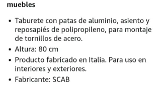 2 Sgabelli alti con piedini in alluminio