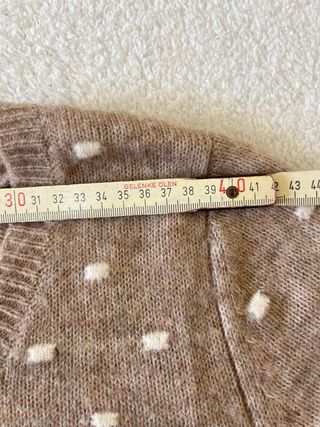 Maglione donna beige con pois bianchi