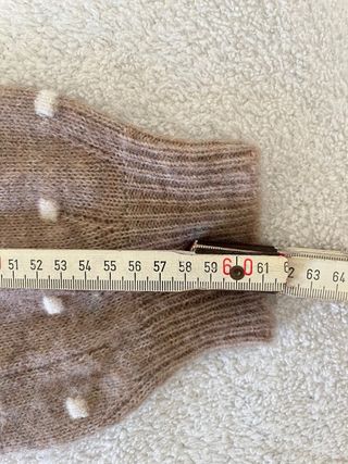 Maglione donna beige con pois bianchi