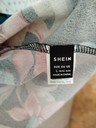 Cárdigan Shein flores mangas abullonadas Talla L