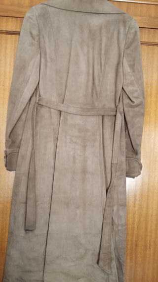 Abrigo vintage piel beige/marrón