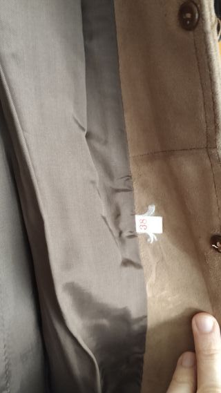 Abrigo vintage piel beige/marrón