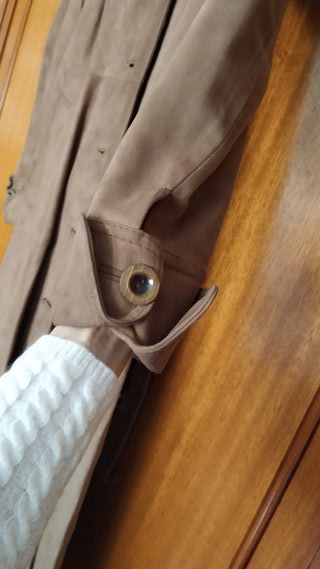 Abrigo vintage piel beige/marrón