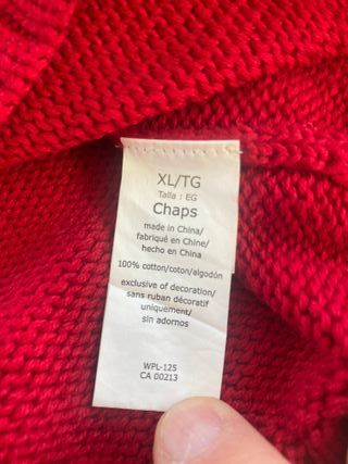 Maglione CHAPS rosso XL 100% cotone vintage USA