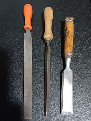 Conjunto de limas Bellota, cepillo y formón