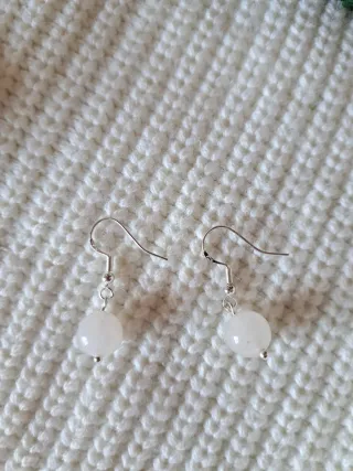 Pendientes Plata Cuarzo Rosa