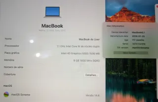 MacBook 12 Cinza A1534 (ver descrição)