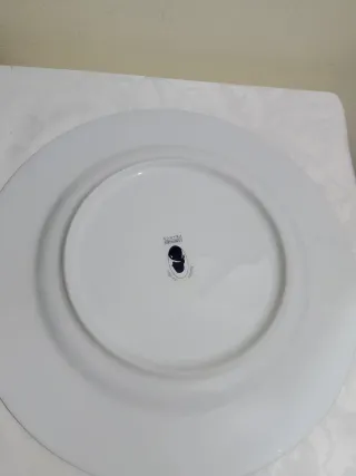 Piatto dolce di Limoges con cobalto e foglia oro!!