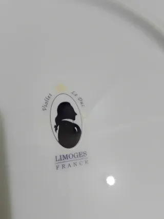 Piatto dolce di Limoges con cobalto e foglia oro!!