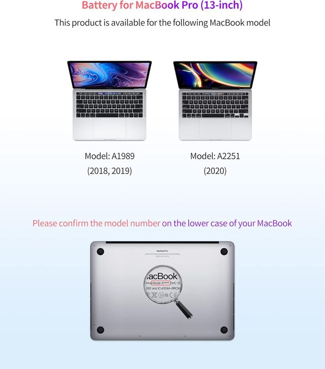 Batería MacBook Pro 13'' A1989/A2251 5100mAh