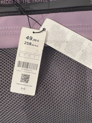 Bolsa de viaje Parfois 15L lila y gris