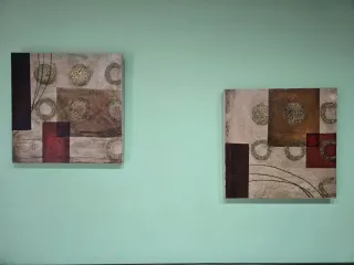 Set di due quadri moderni marroni 60x60