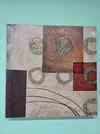 Set di due quadri moderni marroni 60x60