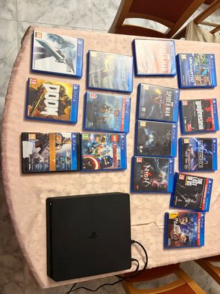 PS4 Slim 500GB + Mando + 15 Juegos