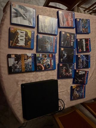 PS4 Slim 500GB + Mando + 15 Juegos