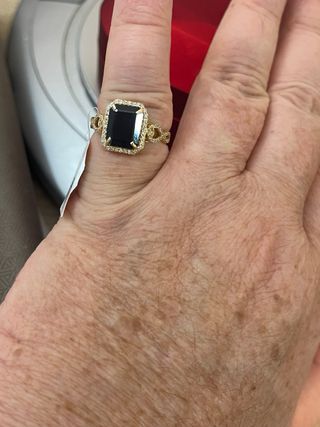 Anillo Oro 14k Zafiro  y Diamantes Nat. VS-F