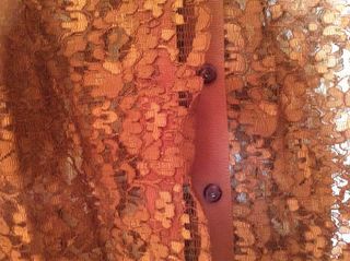 Abrigo de encaje marrón para fiestas