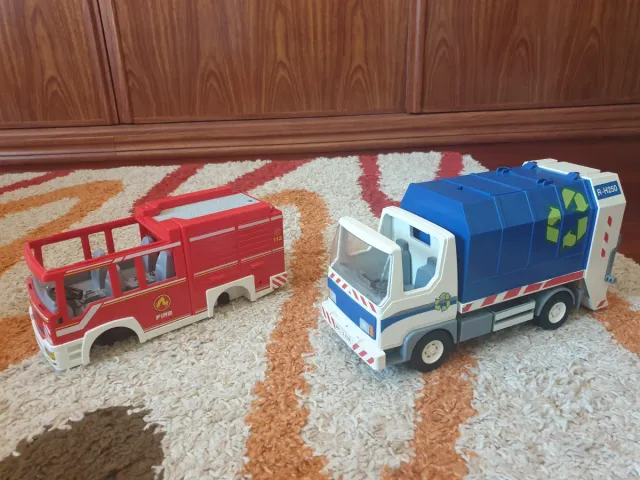 Camión de basura Playmobil y bomberos