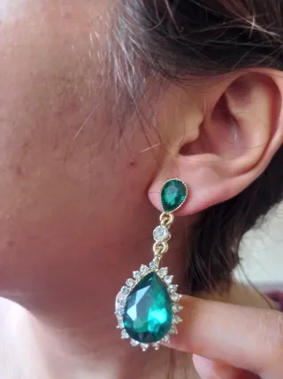 Pendientes Lágrimas Esmeralda Verde