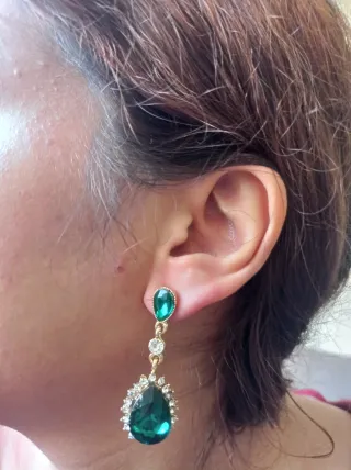 Pendientes Lágrimas Esmeralda Verde