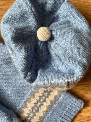 Conjunto gorro y bufanda azul