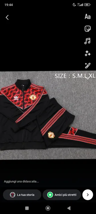 Tuta Manchester United Adidas Taglia M