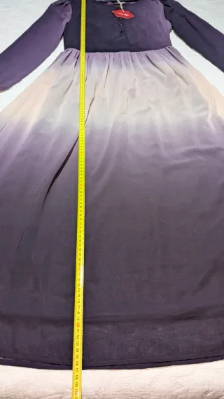 Vestido largo degradado morado y blanco