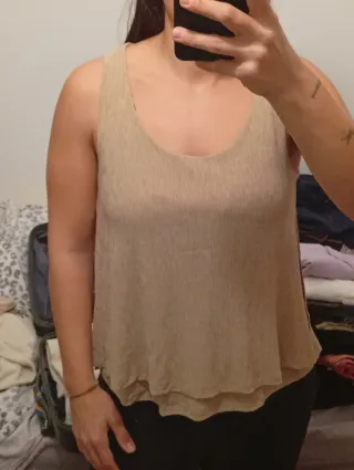 Top Mango Beige Talla S