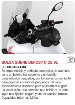 Bolsa depósito Honda Transalp 750 3L
