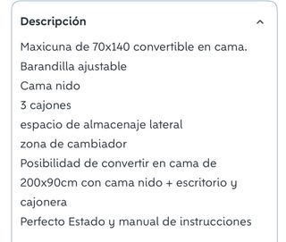 Maxicuna convertible 70x140
