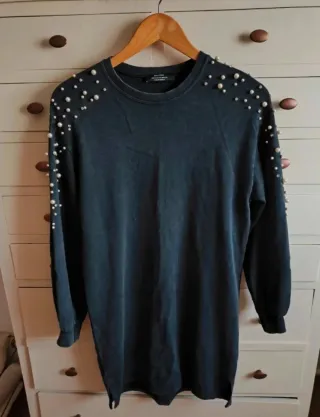 Vestido sudadera Bershka perlas