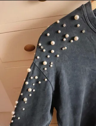 Vestido sudadera Bershka perlas